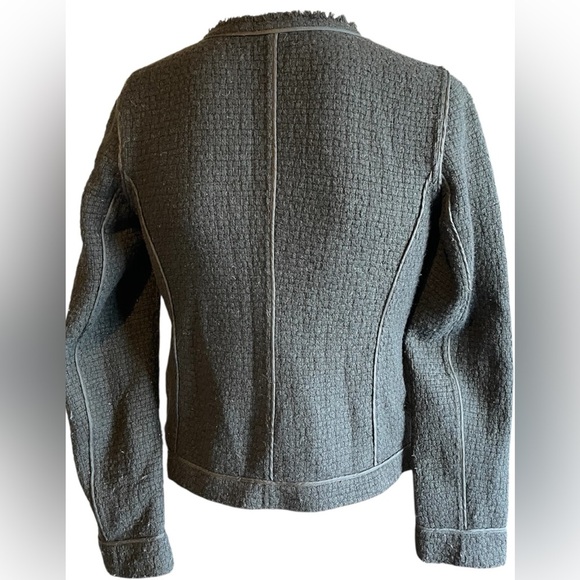Vince Womens Textured Tweed Wool Black Cardigan/Blazer Size 8 - Picture 5 of 13